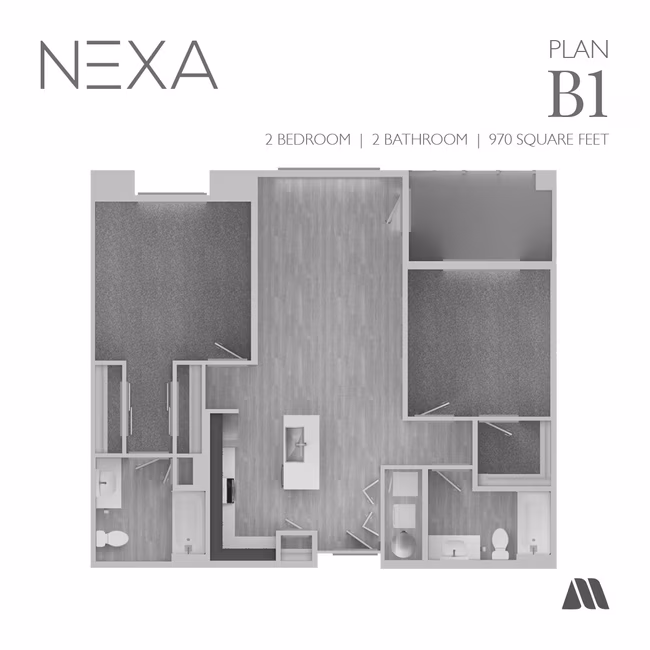 2 Bed/2 Bath 2080 floor plan